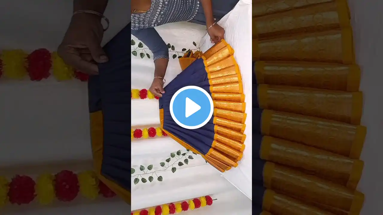 Varalaxmi saree draping🙏#shorts #Varamahalakshmi #drapery #varamahalakshmidecorationideas