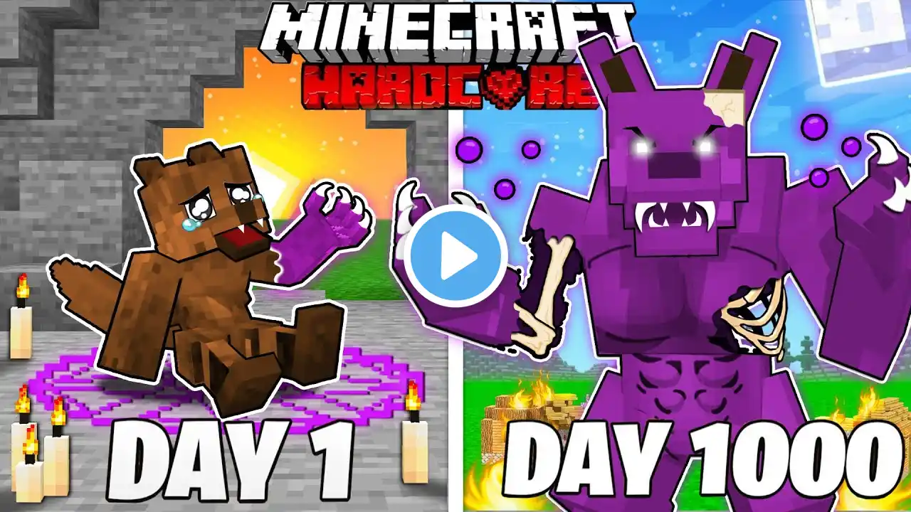 I Survived 1000 Days As A CURSED WEREWOLF in HARDCORE Minecraft! (Full Story)