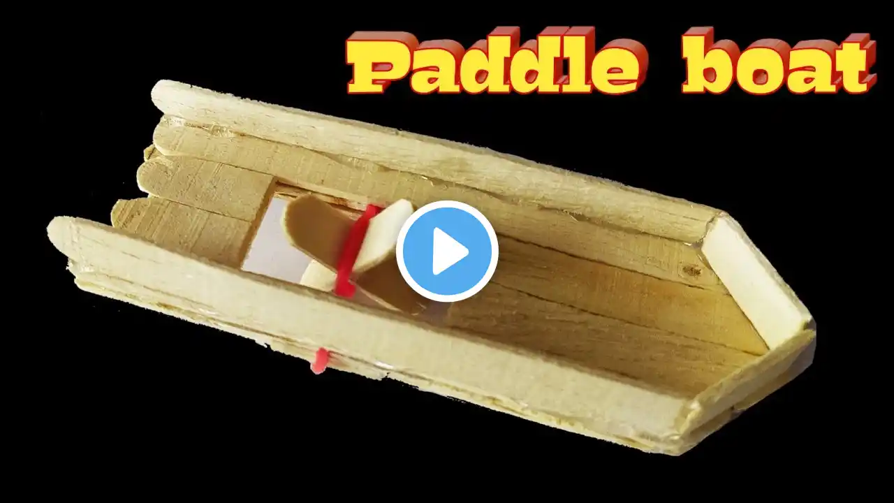 How to make elastic band paddle boat