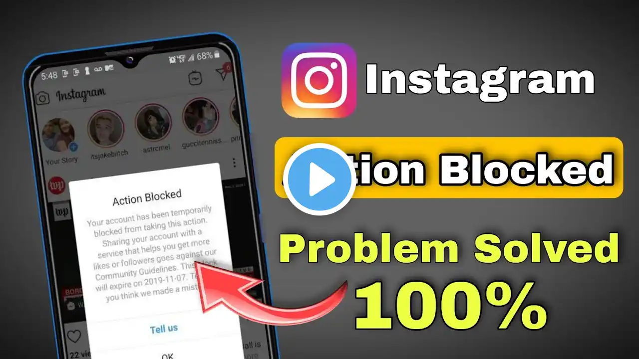 how to fix instagram your account has been temporarily blocked from this action blocked problem