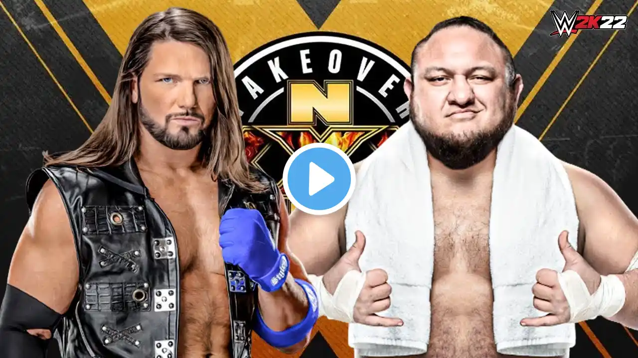 AJ Styles vs Samoa Joe NXT Takeover FULL Match Highlights WWE 2K22 Gameplay