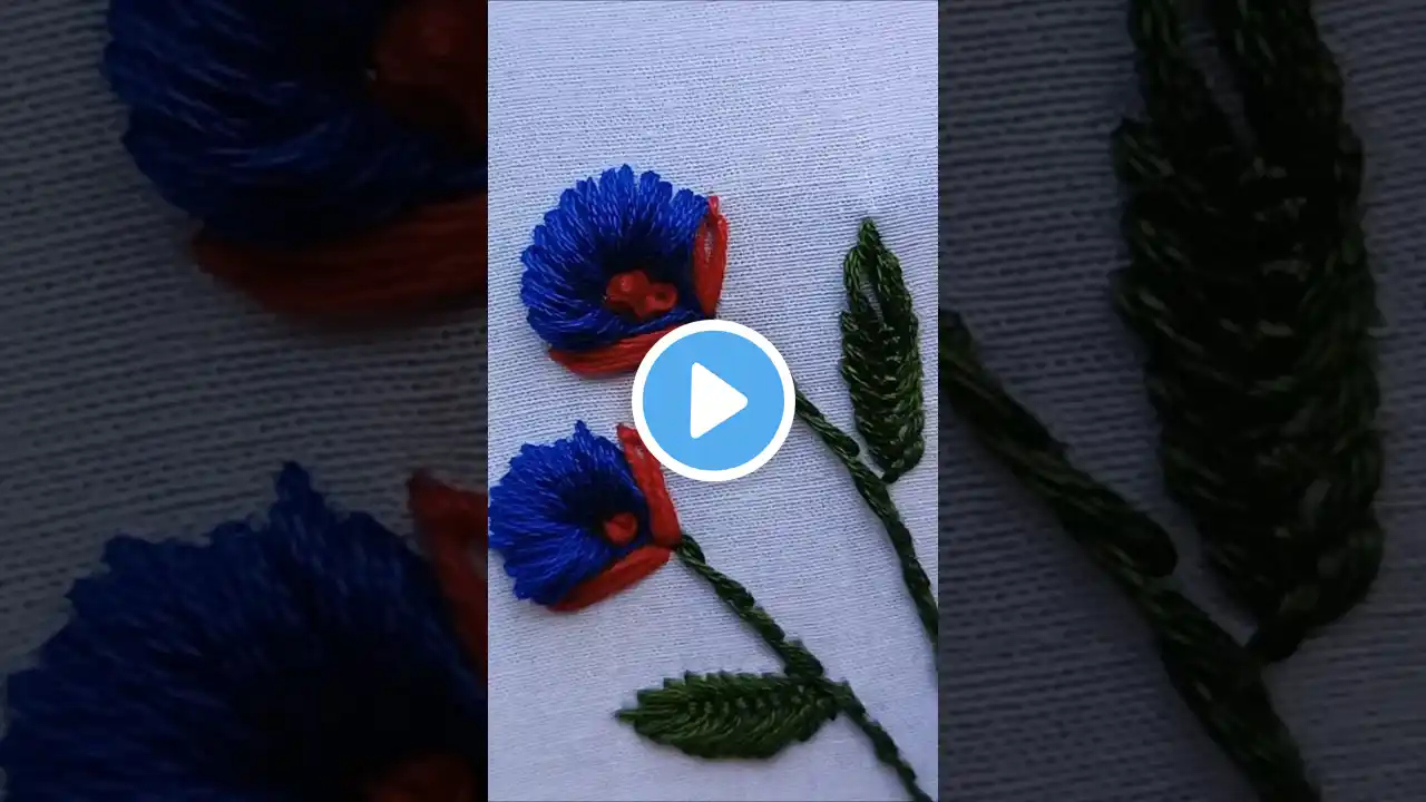 3D modelling your favourite flowers embroidery/ hand embroidery #embroidery #shorts