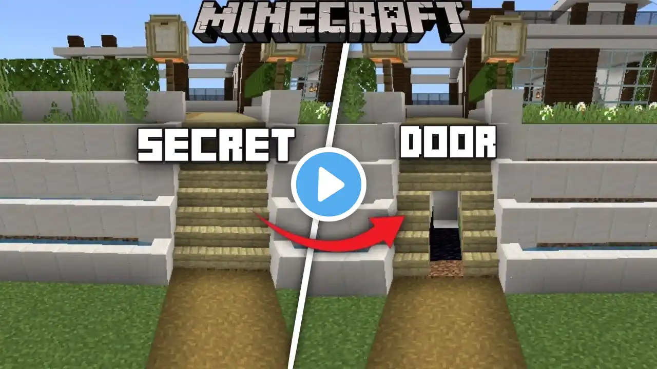 Minecraft: Hidden Stair Door | Secret Base Under Stairs 🏠