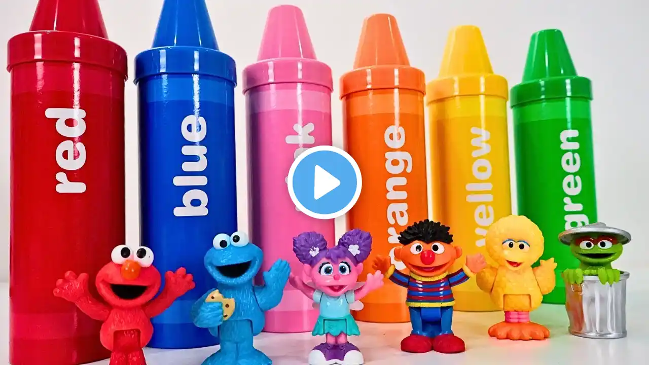 Best Toddler Learning Video With Color Crayon Surprises | Sesame Street Toy compilation