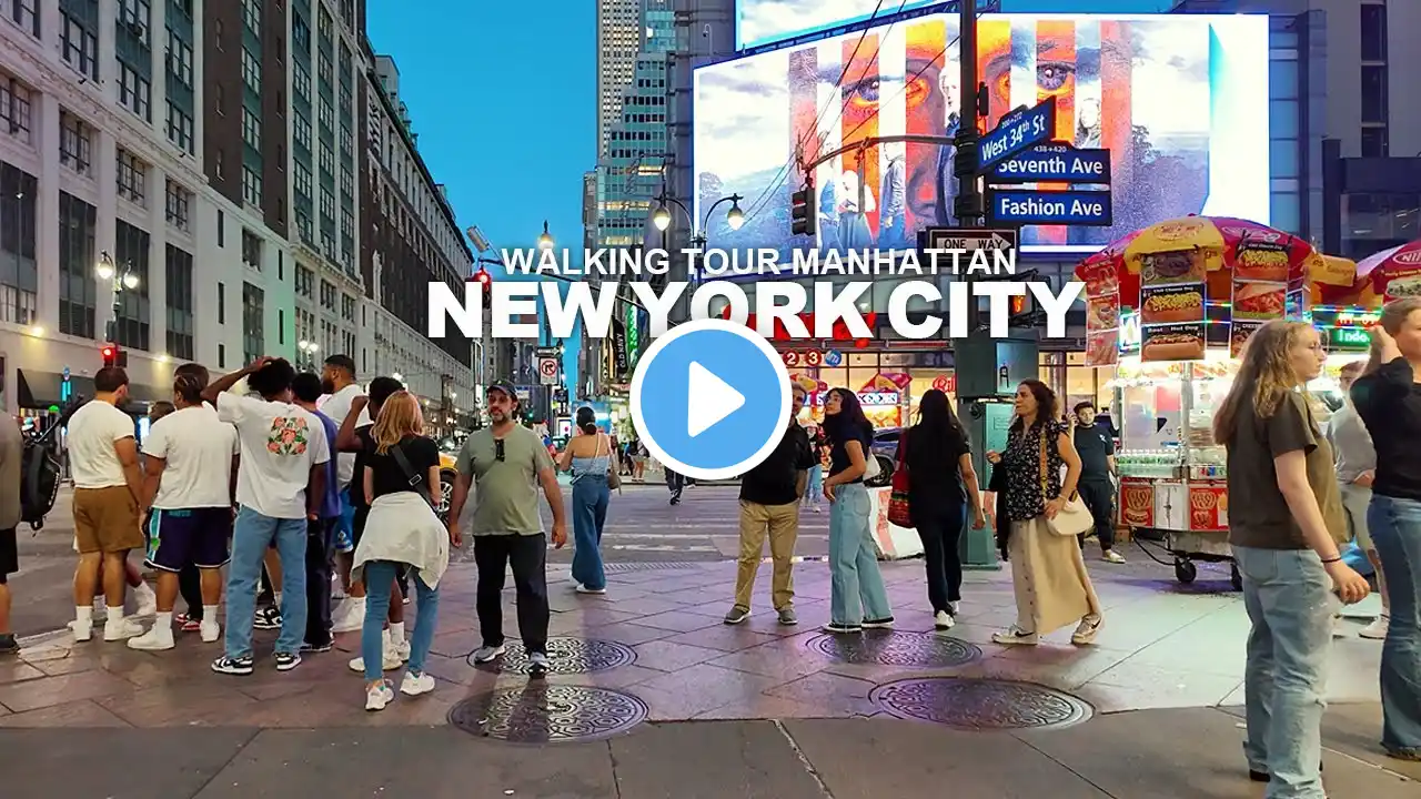 NYC Manhattan Summer Walk - 8th Ave, 34th Street, 7th Ave and Broadway, New York City, Travel, USA