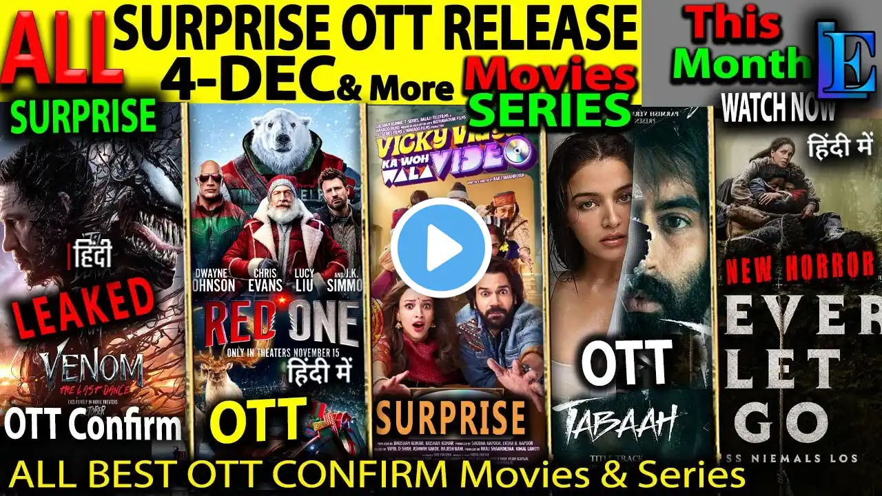 Venom3 Hindi Leaked SURPRISE OTT Release Today 4-DEC l Hindi Movies Web-Series l RedOneHindi, Vicky