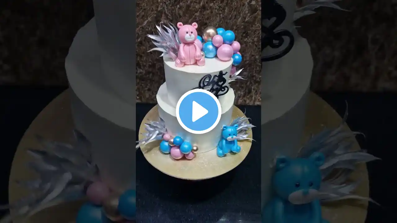 Oh Baby cake design | 1st birthday cake decoration ideas | #shorts #babygirl #babyboy #trending#cake