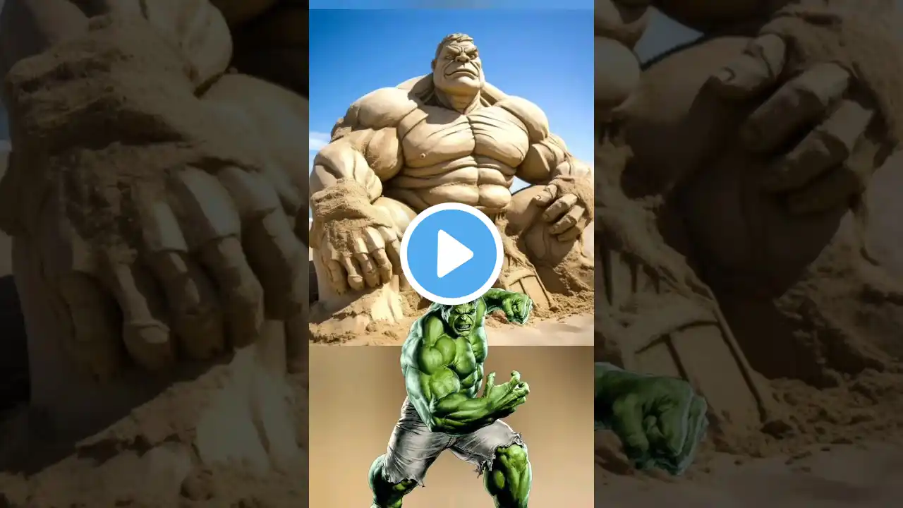 🔴Fat Superheroes but sand statue | All characters💥 #marvel #mcu #avengers #shorts