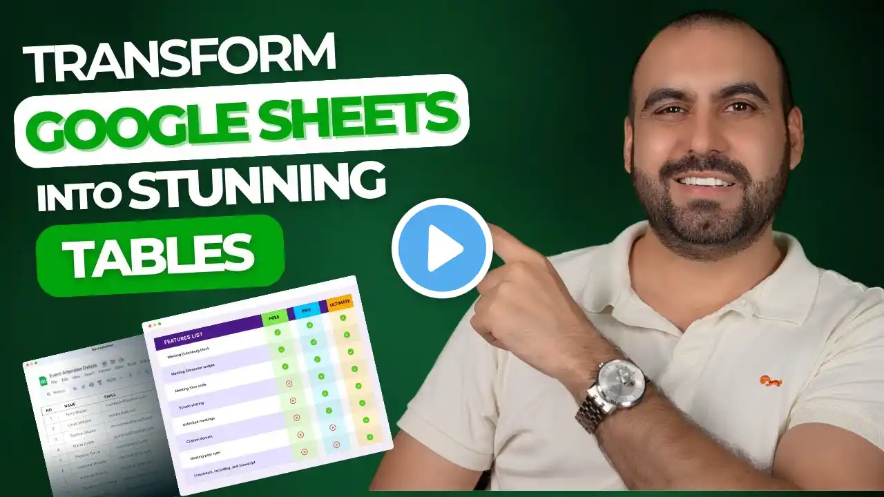 Turn Your Google Sheets into Eye-Catching Tables with WP Table Live Sync!