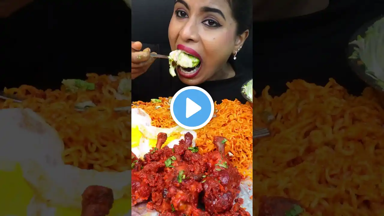 ASMR Eating Spicy Samosa,Maggi Noodles,Chicken Lollipop,Dahi Puri Street Food ASMR Eating Mukbang