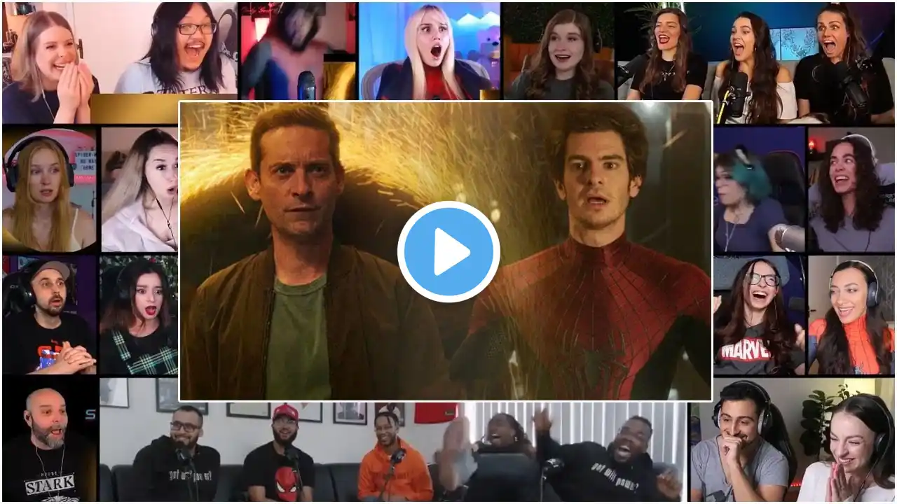 Wrong Spider-Man Appear Tobey and Andrew Reveal Reaction Mashup | Spider-Man: No Way Home (2021)