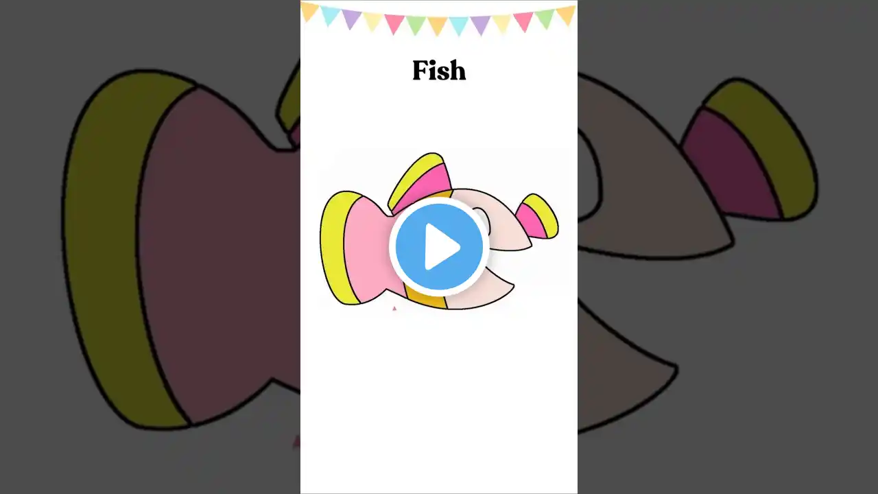 Easy fish drawing 🐠🐟 #shorts #youtubeshorts #art #satisfying #drawingtutorials #kids #easydrawing