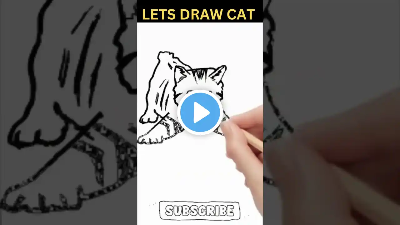 Easy Cat Drawing| How to Draw a Cat #shorts #cat #catdrawing #drawcat