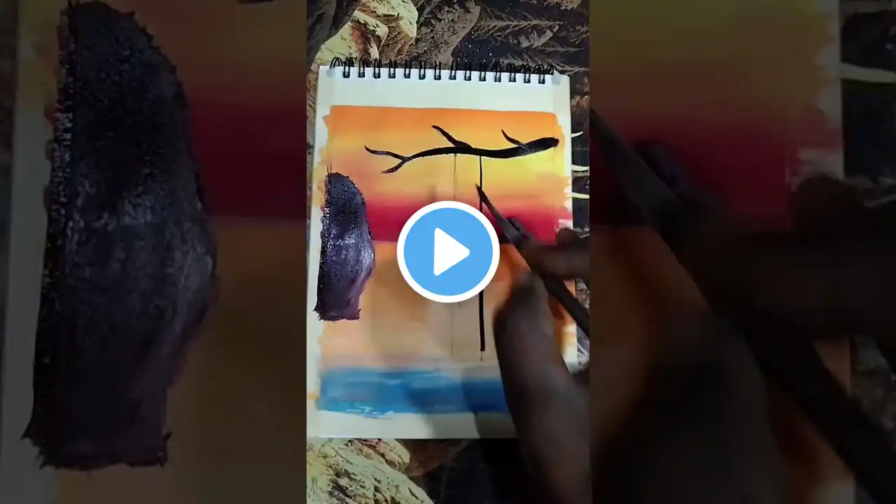 Easy watercolor painting. #shorts #youtubeshorts.