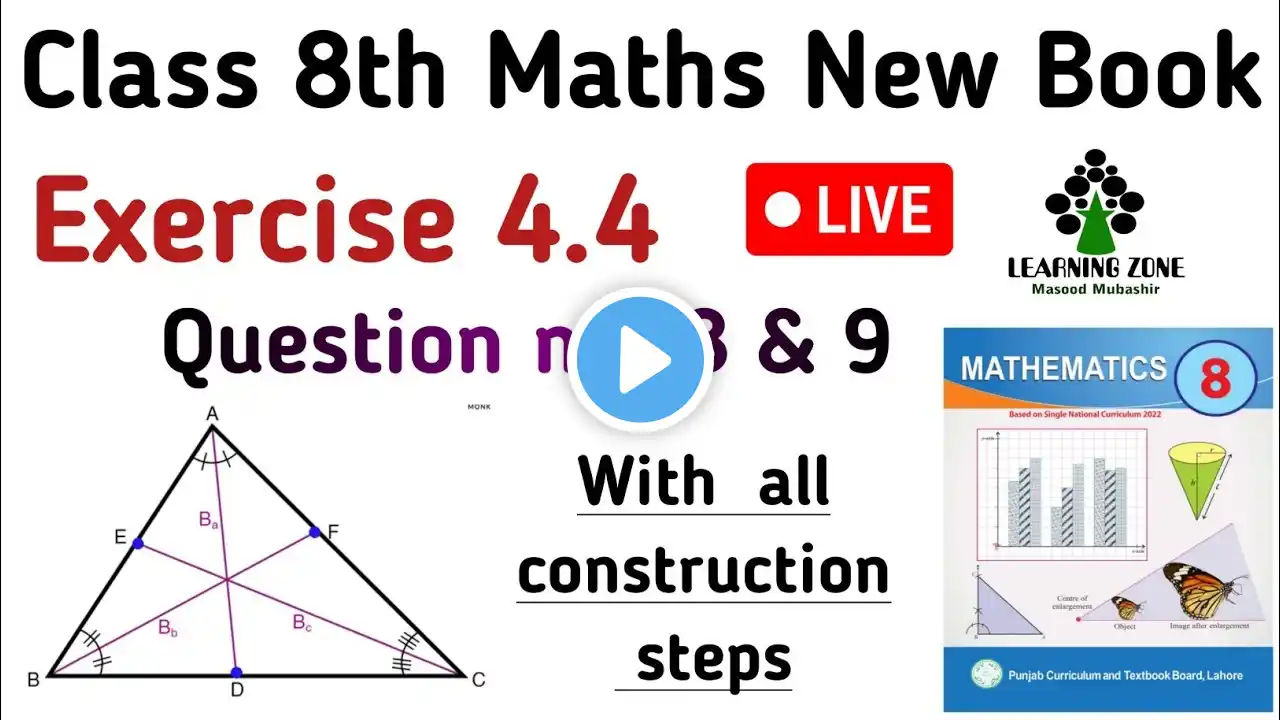 Exercise 4.4 Question no. 8 & 9 Class 8 New Book | Domain 4 Exercise 4.4 Maths PTB | Learning Zone