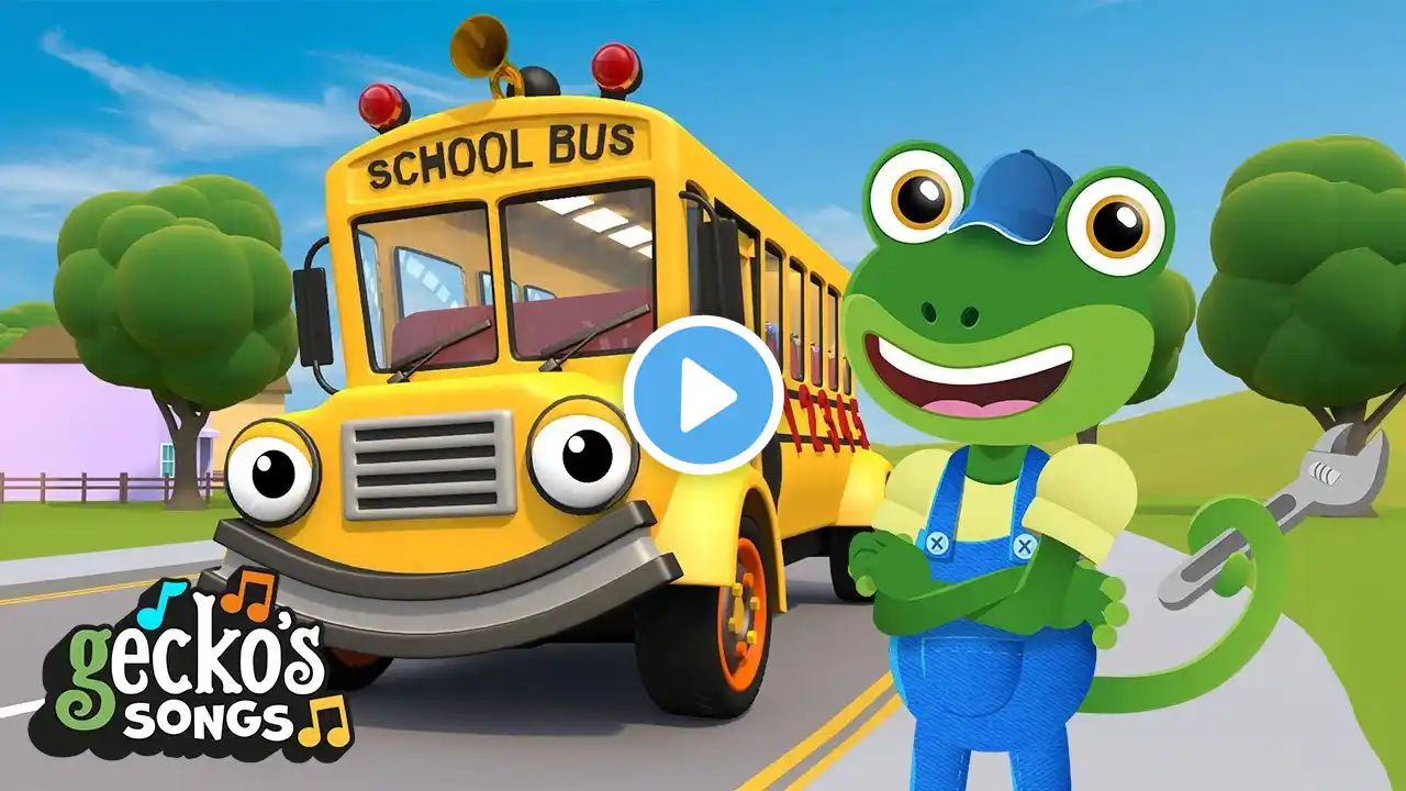 Wheels On The School Bus | 🎵Classic Nursery Rhymes for Kids🎵Gecko's Garage