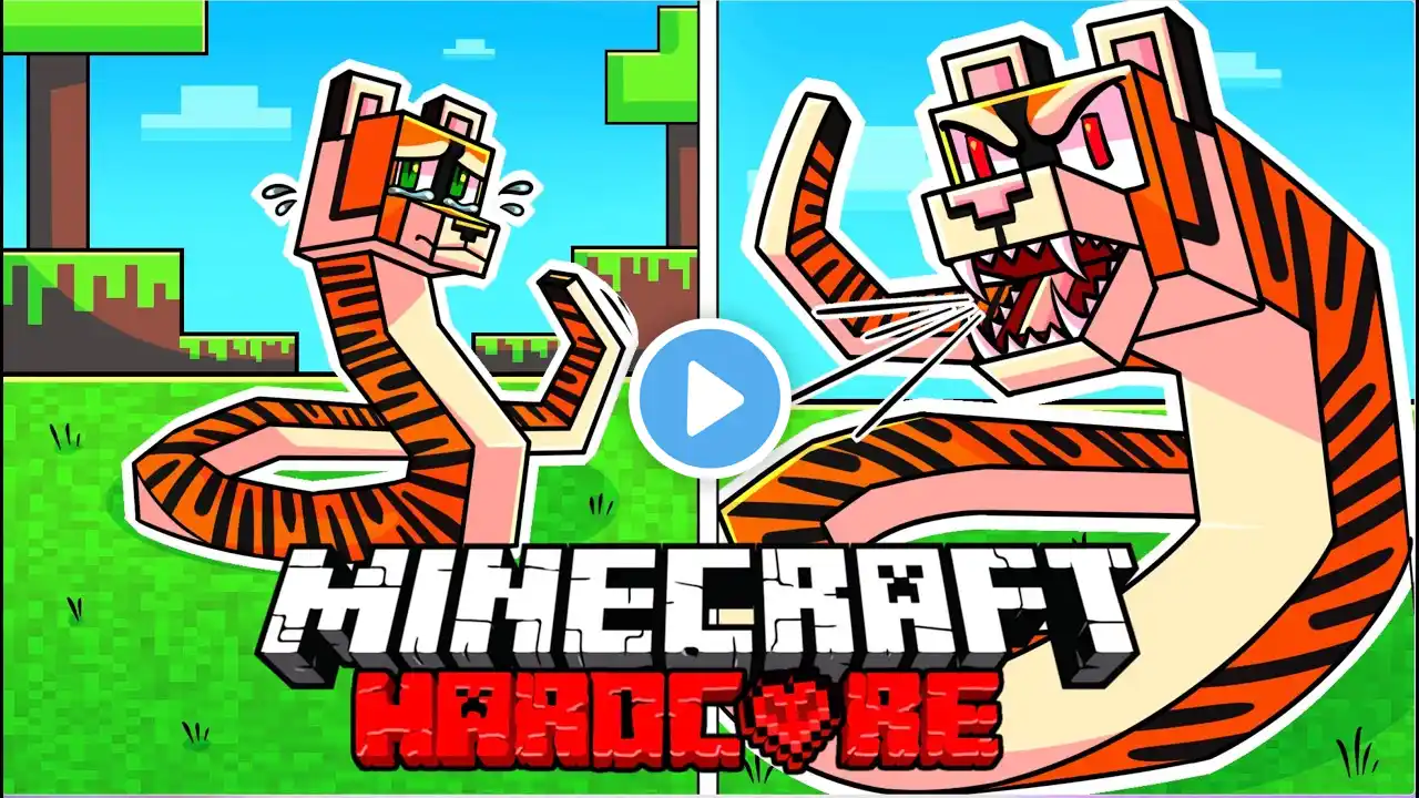 I Survived 1000 DAYS as a SNAKE in HARDCORE Minecraft! - Tiger Mobs Compilation