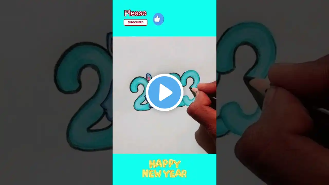 1 January 2023 Happy new year  drawing #drawing #painting #shorts #reels #youtube