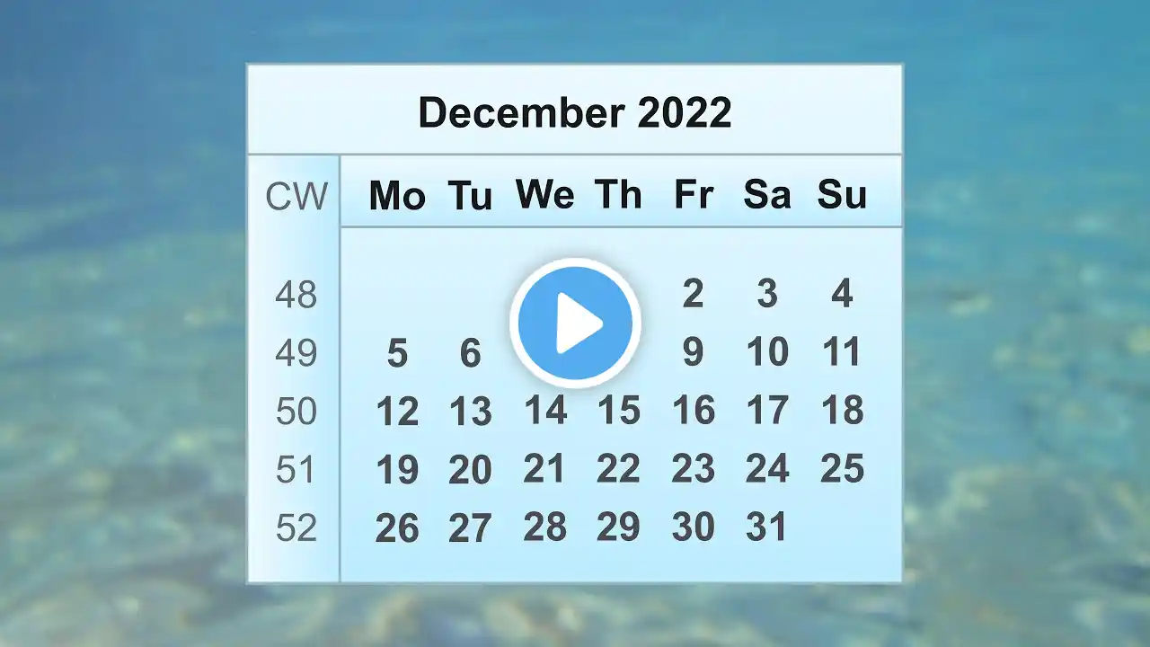 December 2022 Calendar