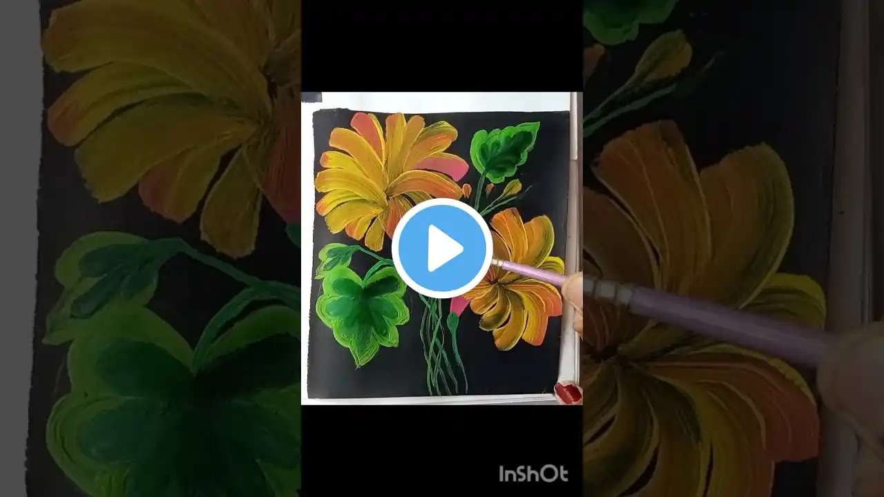 Vibrant flower painting 🌼 .poster colour painting.#art #shorts #trending