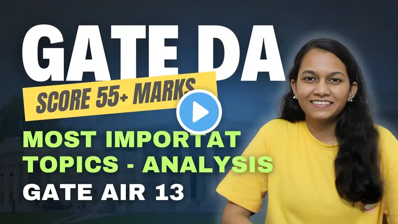 GATE DA : Most Important Topics | Score 55+ Marks in next 3 months EASILY