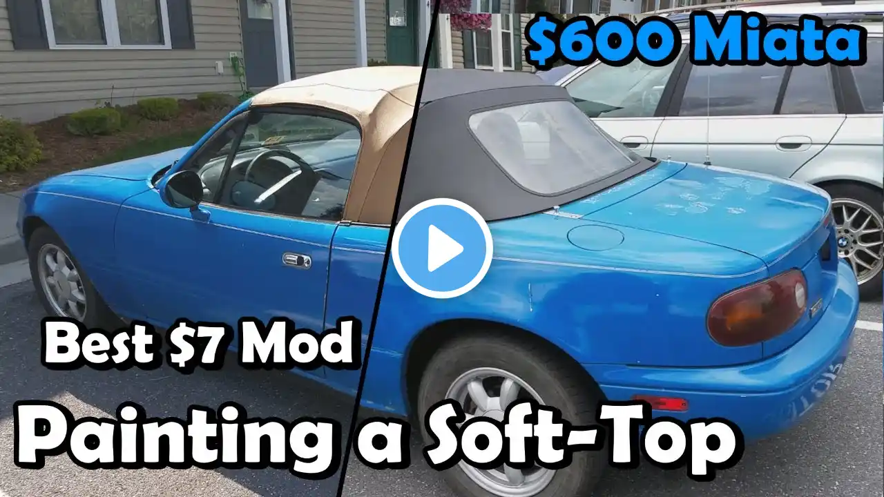 Painting the Convertible Top and Wheels | $600 Miata - Ep 3