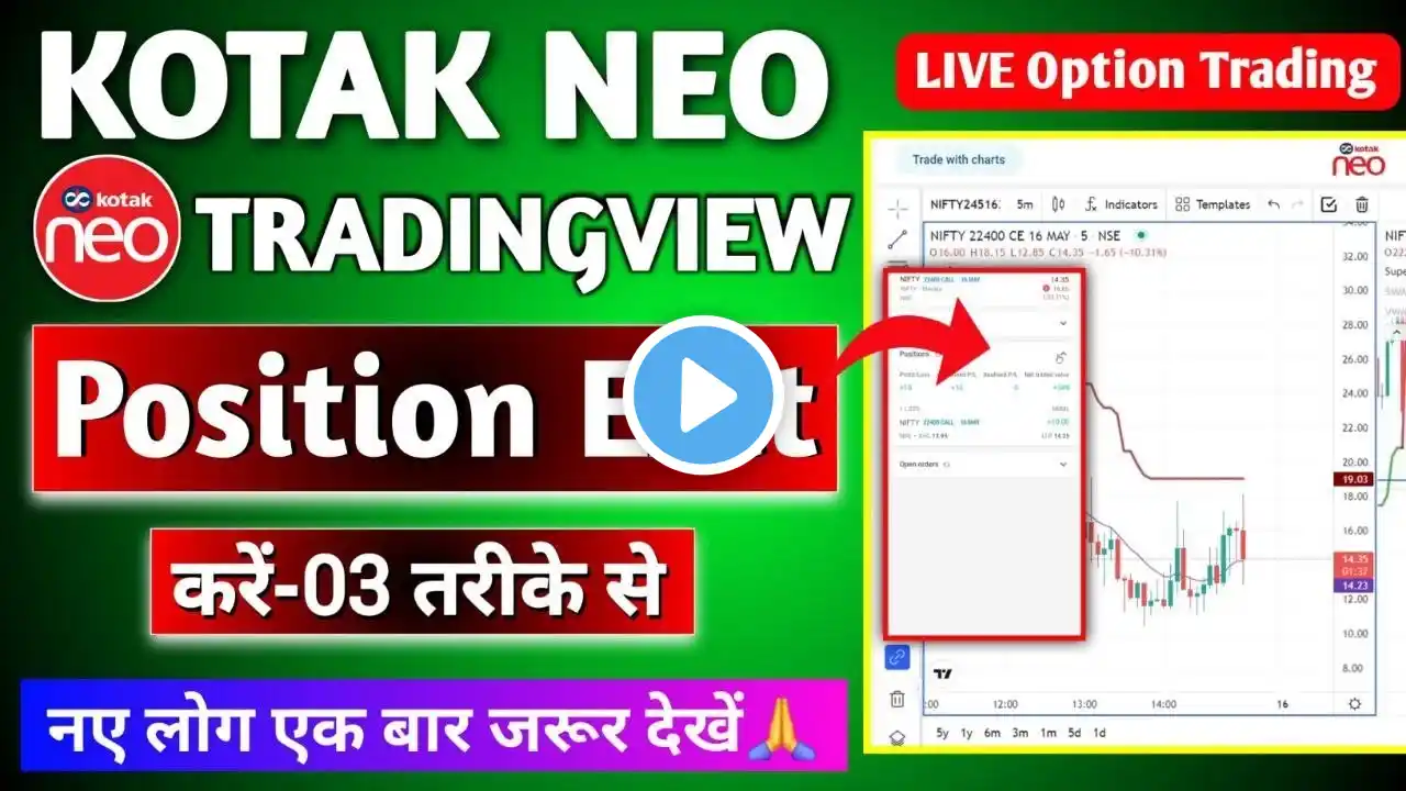 Kotak neo Chart Option Position Exit karen - 03 Tarike se | Kotak neo Position exit problem 2024