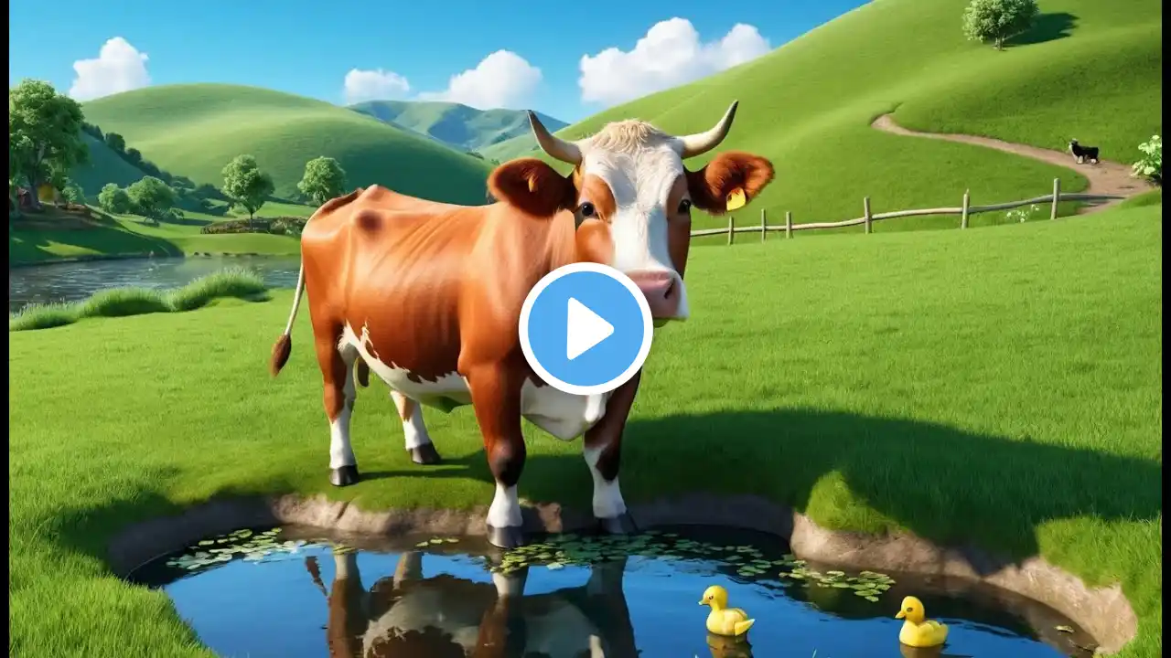 Moo Moo Brown Cow Rhyme Song | Popular Nursery Rhyme | Educational Kids Songs