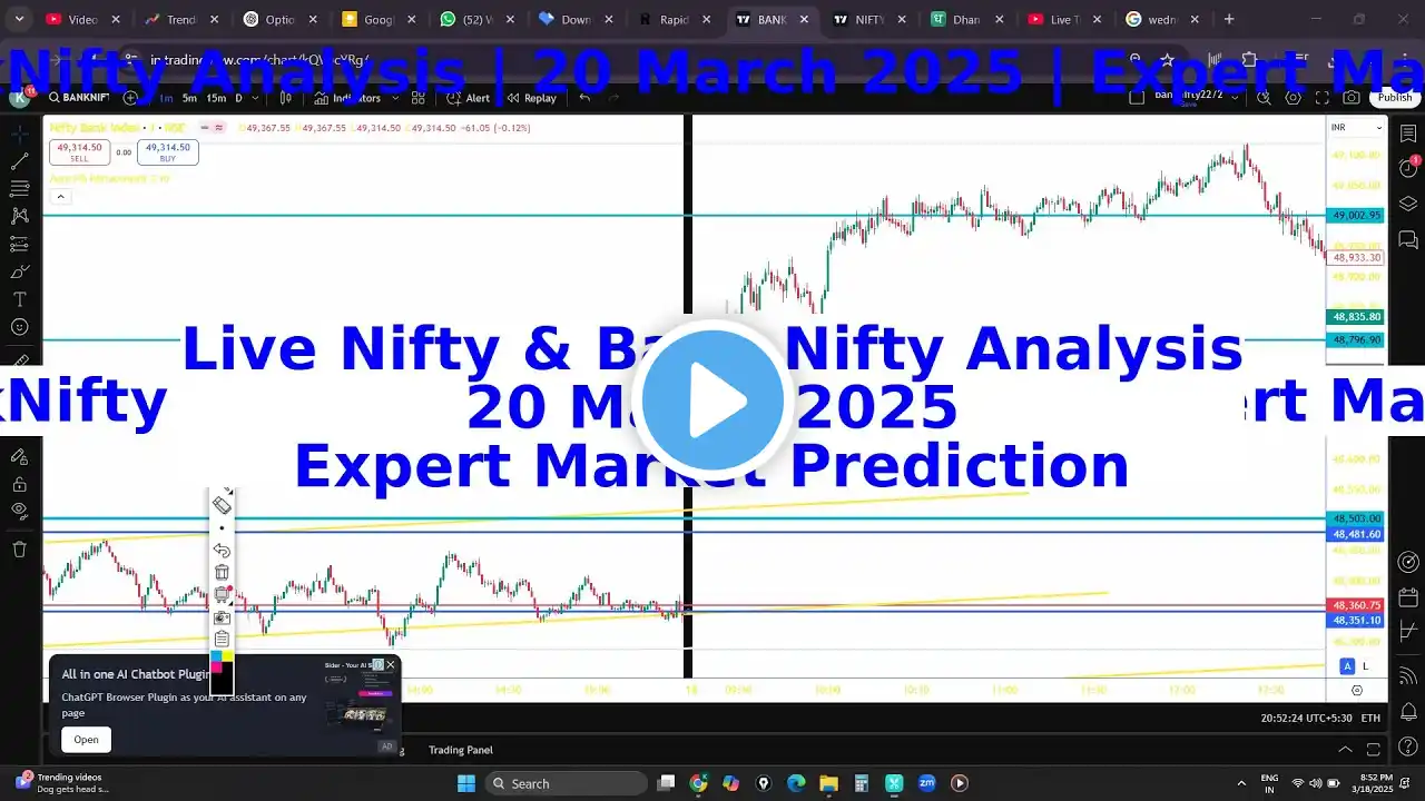 Live Nifty BankNifty Analysis | 20 March 2025 Expert Market Prediction | Krishna jalkshatri #trading