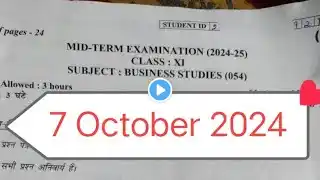 class 11 business study question paper 2024 25 / Mid term exam 2024-25 / business study