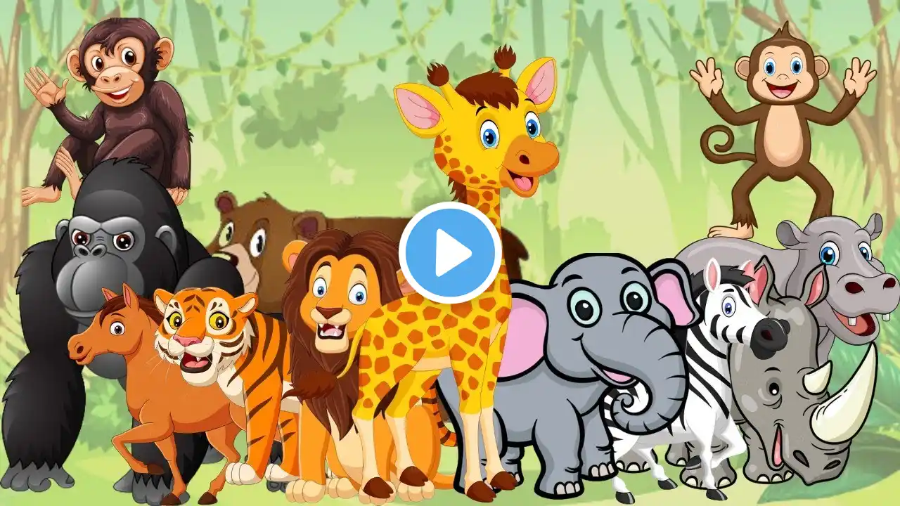 Let's Learn Animals Name in Hindi || Cute Animals Video Cow, zebra || Animals Video | #cow cow video