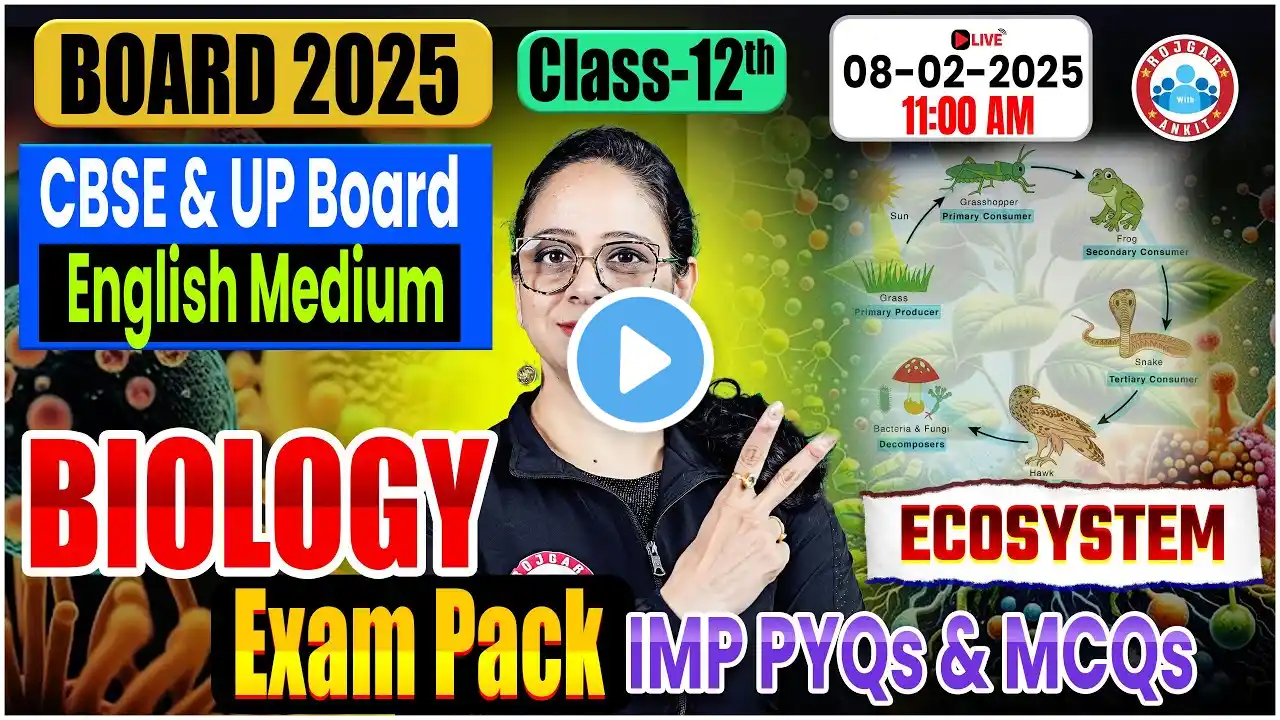 Class 12 Biology Chapter 12 Ecosystem MCQs | Biology Exam Pack | 12th Biology Important PYQs By RWA