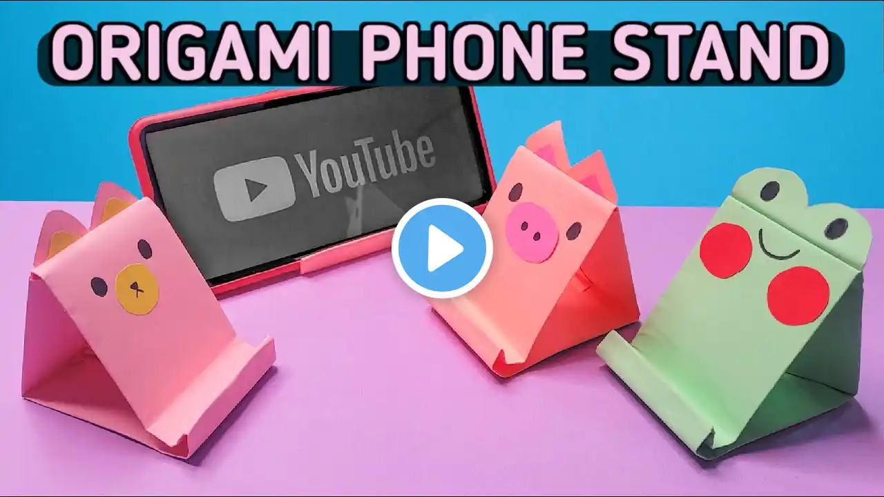 Origami phone Stand Cute | How to make Paper Mobile Stand l DIY Origami Phone Holder Cute Animals