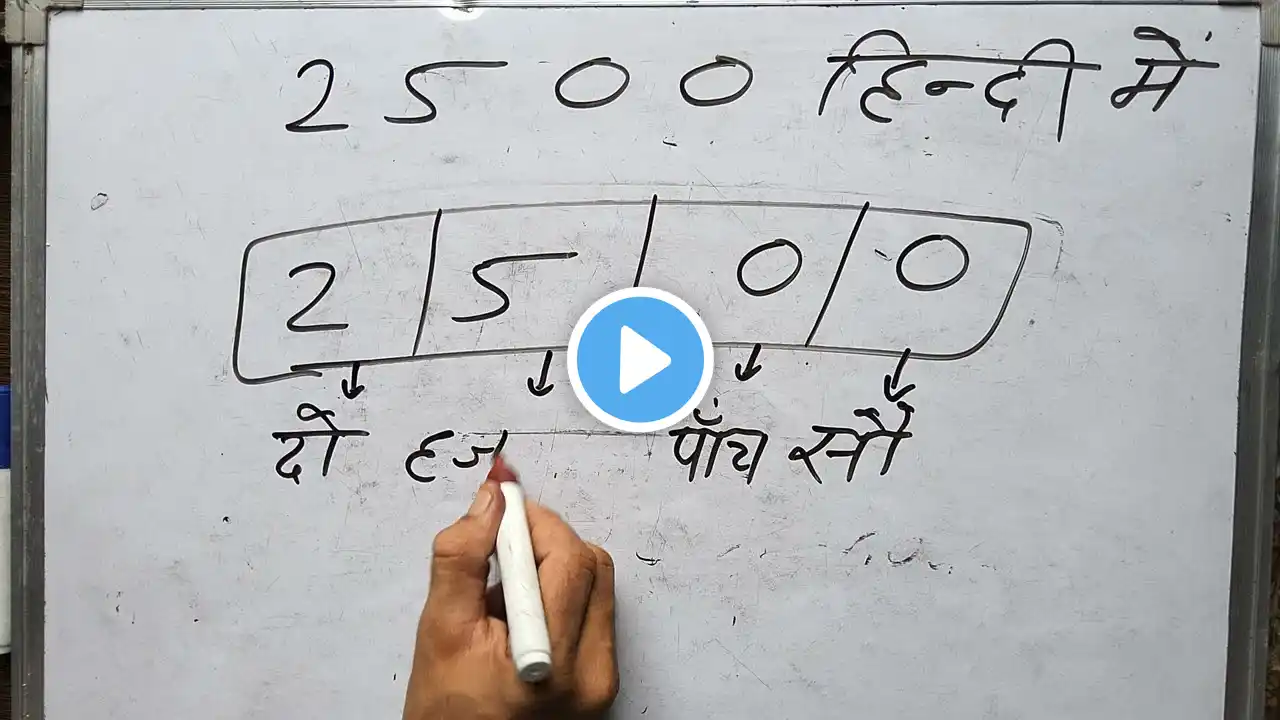 2500 kaise likha jata hai | 2500 कितना होता है | Number Spelling in Hindi & English