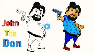 How To Draw John From Motu Patlu || John The Don Drawing || Motu Patlu Cartoon Drawing...