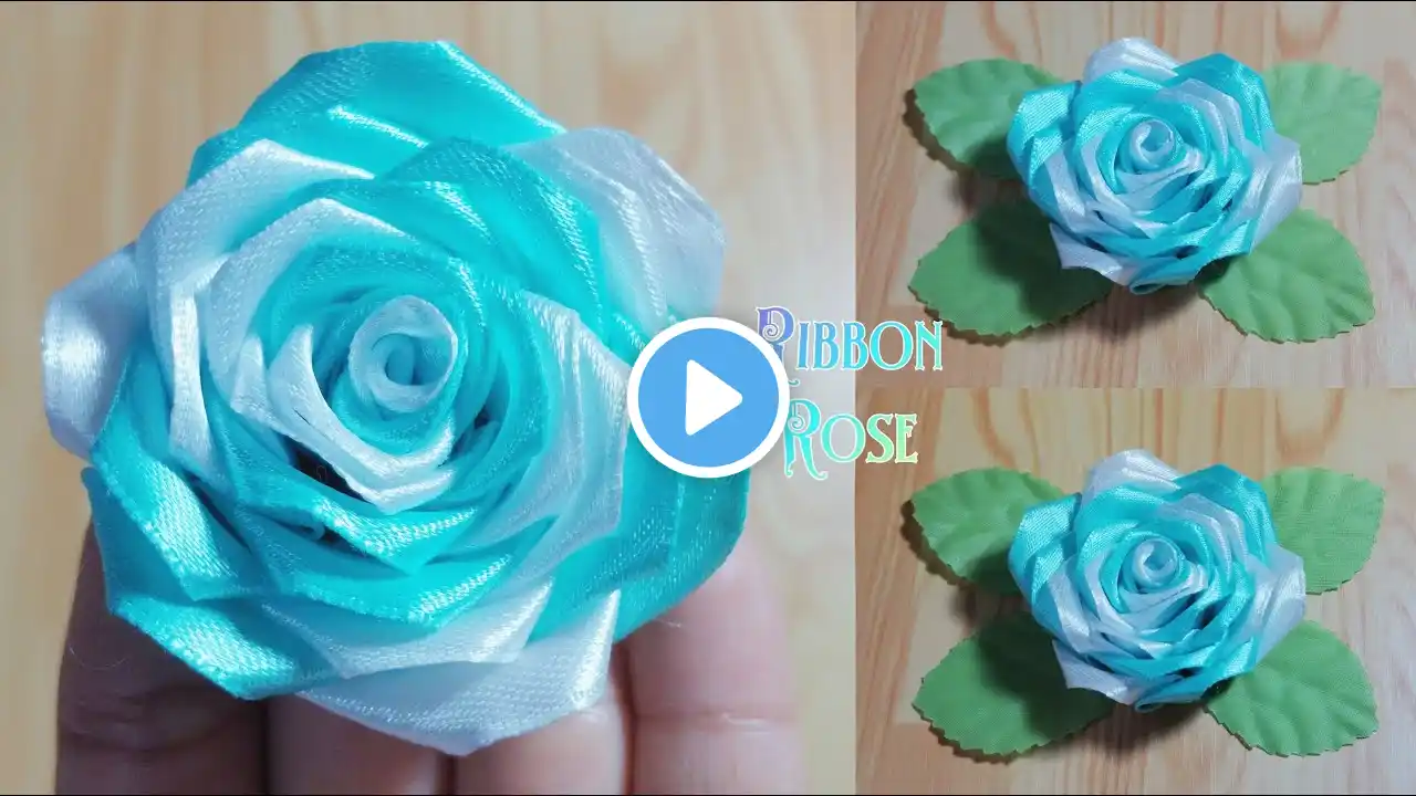 DIY Satin Ribbon Rose flowers How to make rosebud satin ribbon Satin Ribbon Flowers Easy Tina Flower