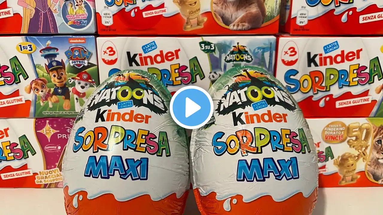 Compilation Natoons Maxi Kinder Surprise ASMR Unboxing
