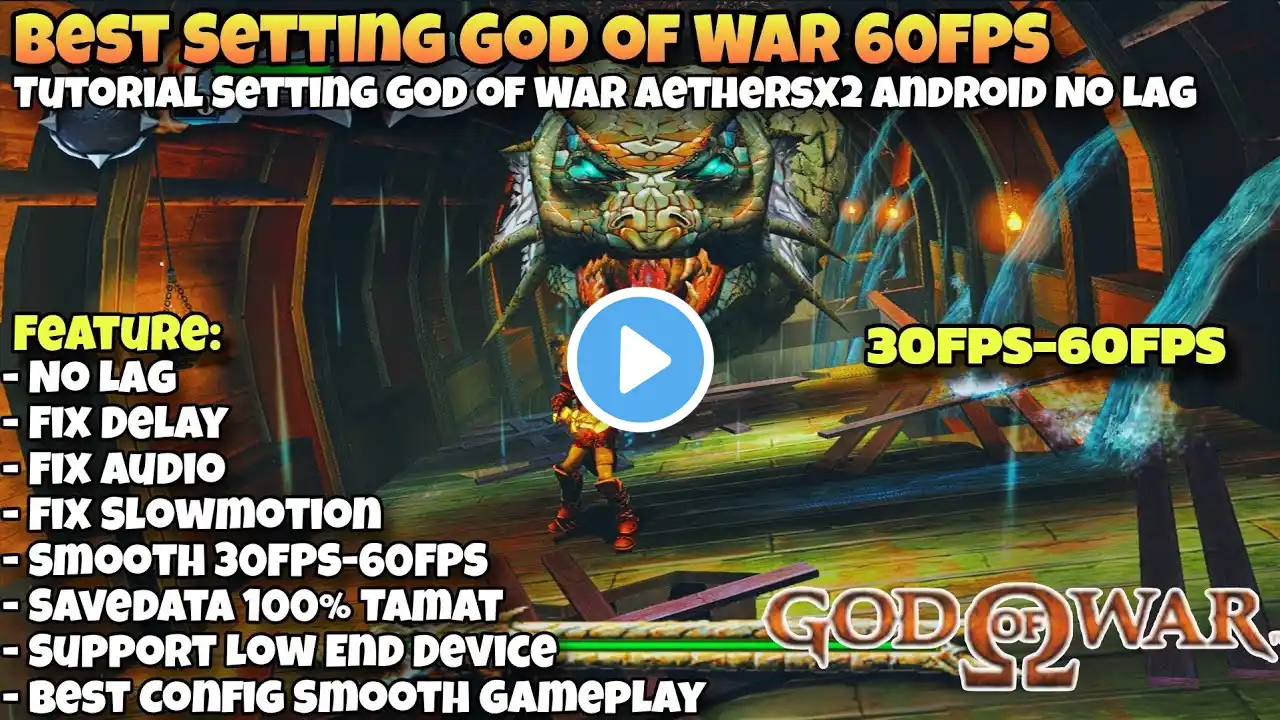 Tutorial Best Setting God Of War Aethersx2 di Android | Setting God Of War 1 Aethersx2 No Lag 60FPS