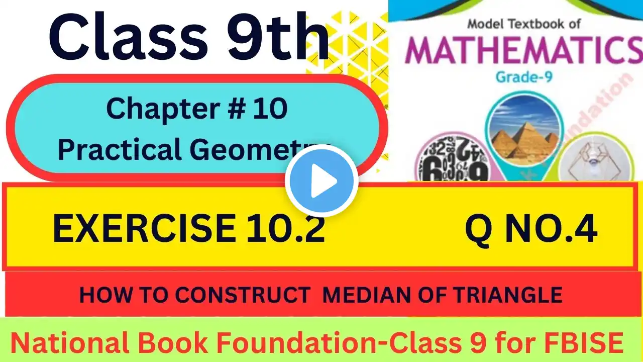 Maths 9 Ex 10.2 Question no 4|How to construct the median of a triangle|NBF Federal Board Islamabad