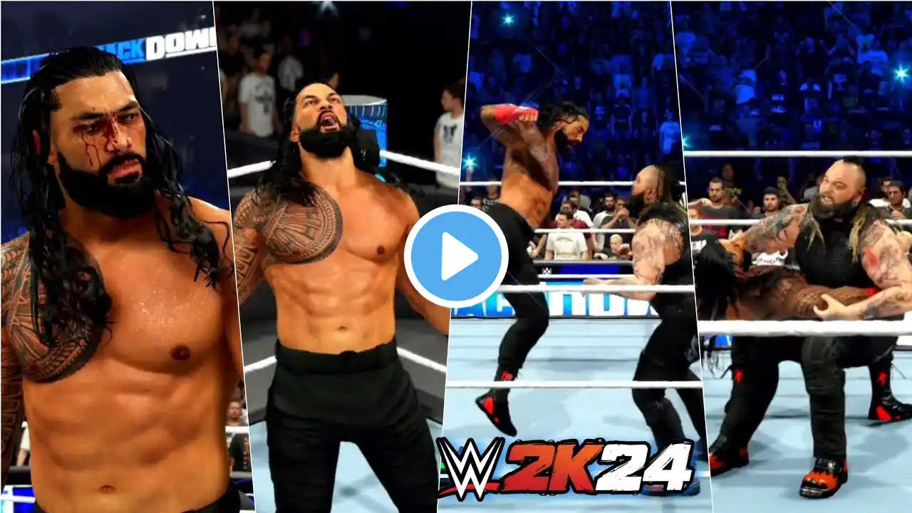 Roman Reigns VS Brey wyatt | Bloody Match in Smackdown | WWE 2K24 UNIVERSE MODE GAMEPLAY #12