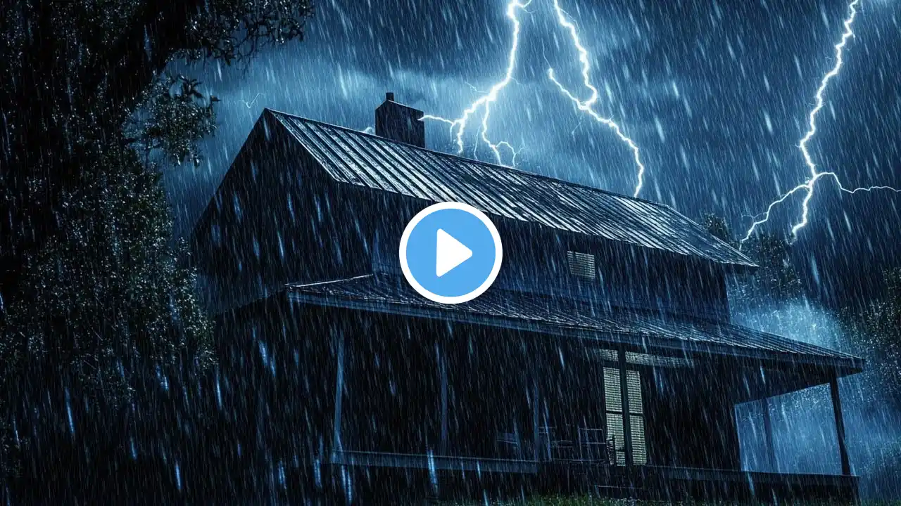 RAIN for Instant Sleep & Insomnia Relief | Soothing Tin Roof Rain and Thunder for Calm, Deep Sleep🌧️