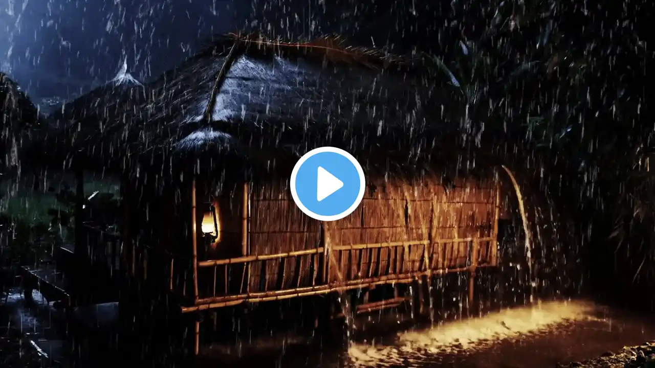 Sleep Instantly with Rain: Heavy Thunderstorm in Tropical Forest at Night for Deep Relaxation