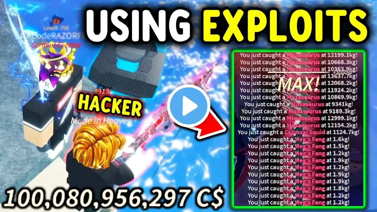 I CAUGHT A HACKER Using CRAZY EXPLOITS To Make MILLIONS in Roblox Fisch..