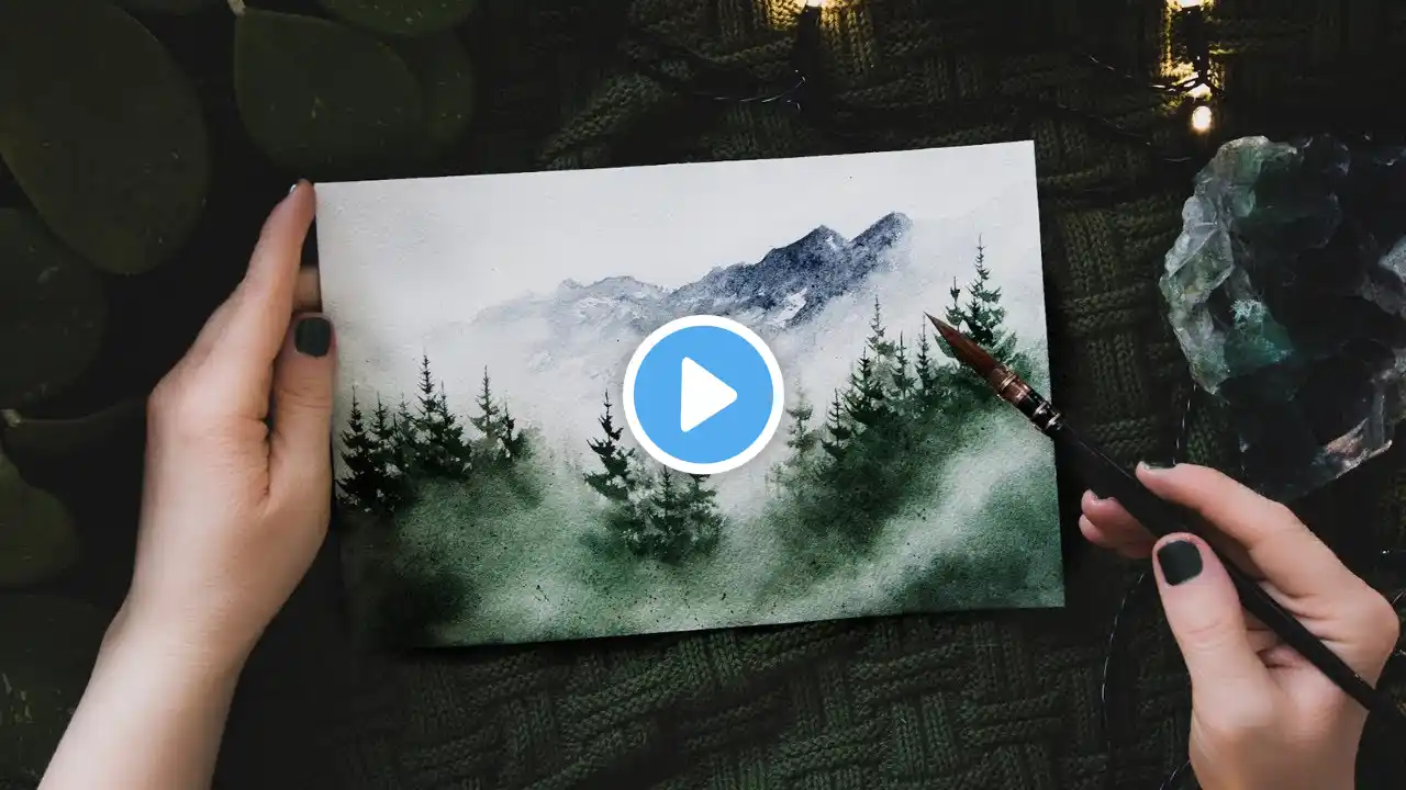 How to paint a stunning misty watercolor landscape