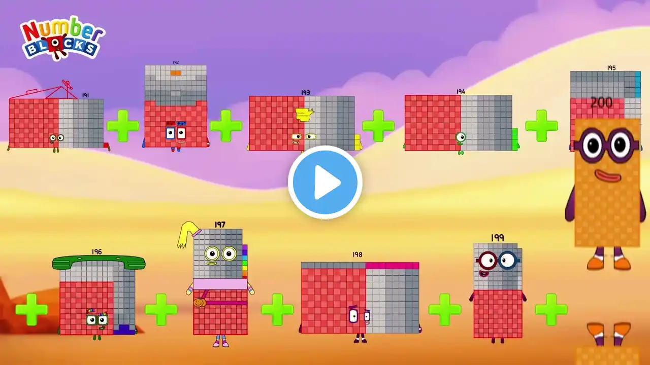 NUMBERBLOCKS ADDING UP TO 10 GIANT NUMBERS ADDITION OF BIG NUMBERS | ‪@ColorArt_id‬  Part-7