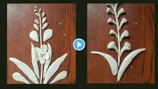 2 easy wallputty flower craft making || Easy white cement artwork | Wallputty wall hanging  making.