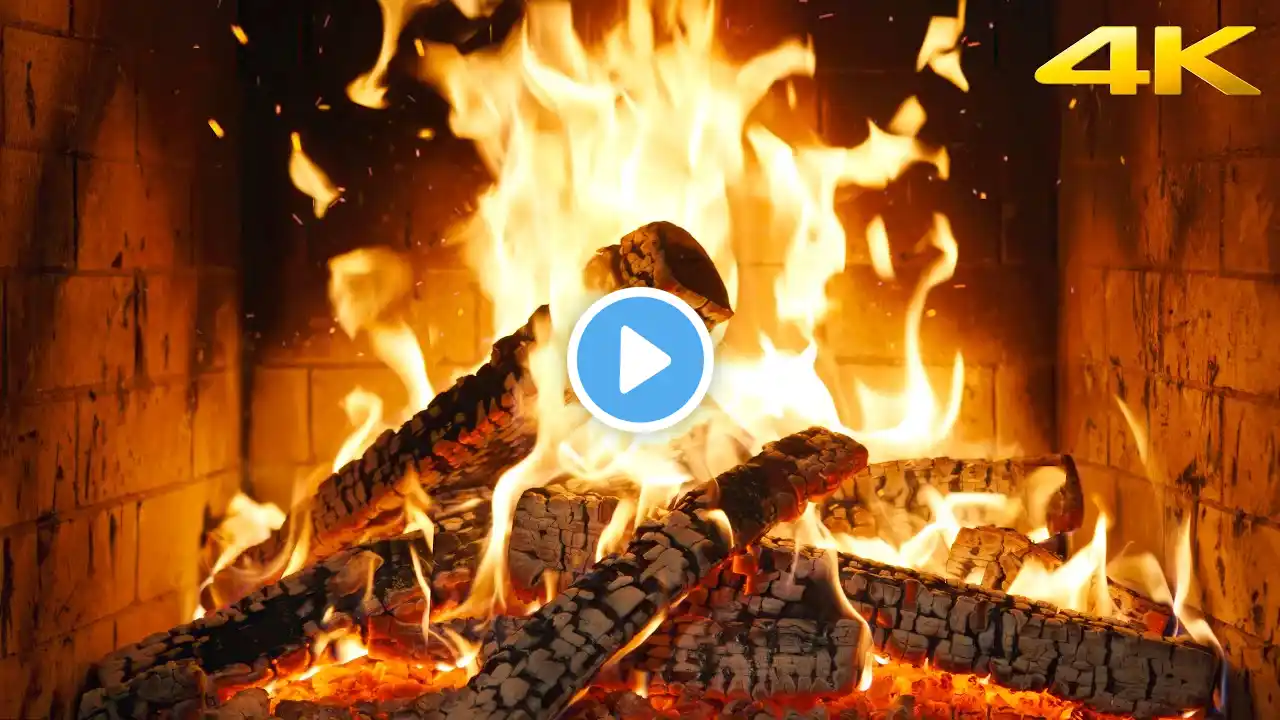 🔥 Cozy Burning Fireplace: Crackling Logs & Warm Fire Sounds for Pure Relaxation  & Soothing Ambiance