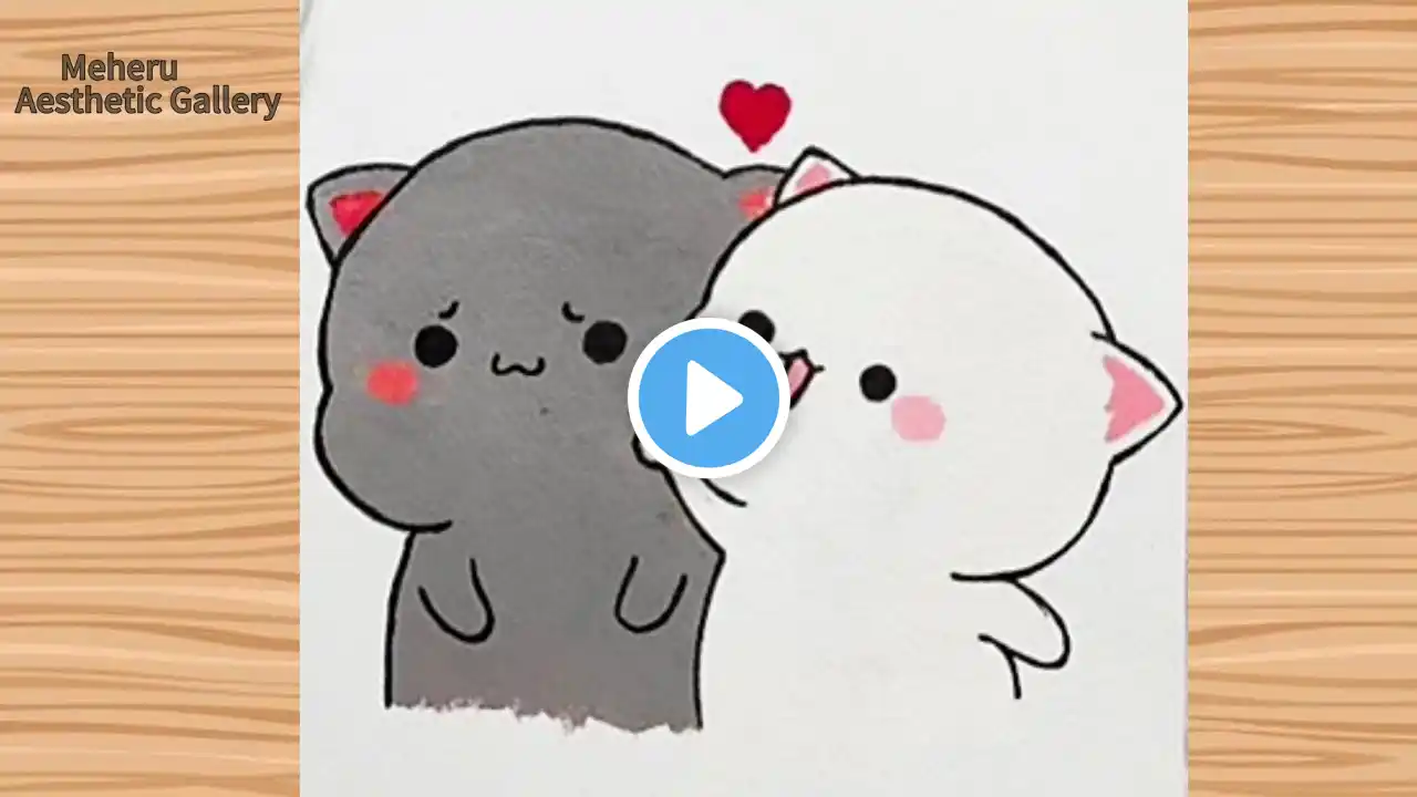 How to Draw Cute Kawaii Pictures | Cute Kawaii Animals Drawing | Easy Drawing | Cat Drawing