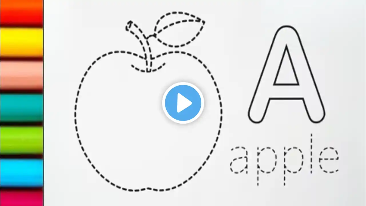 How to draw Apple 🍎 | Apple drawing easy and beautiful | A for Apple 🍎