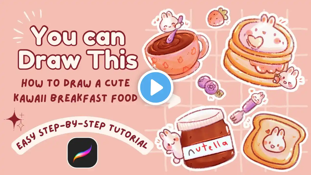 How to Draw a Cute Kawaii Breakfast Food 🍓| Easy Step-by-Step Drawing | Beginner-Friendly Tutorial ✨